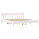 sengeramme uden madras 200x200 cm massivt fyrretræ hvid