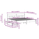 sengeramme uden madras 200x200 cm massivt fyrretræ hvid