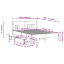 sengeramme uden madras 160x200 cm massivt fyrretræ hvid