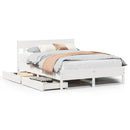 sengeramme uden madras 150x200 cm massivt fyrretræ hvid