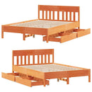 sengeramme uden madras 120x200 cm massivt fyrretræ gyldenbrun