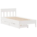 sengeramme uden madras 100x200 cm massivt fyrretræ hvid
