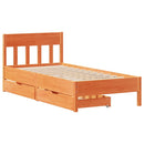 sengeramme uden madras 100x200 cm massivt fyrretræ gyldenbrun