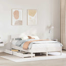 sengeramme uden madras 135x190 cm massivt fyrretræ hvid