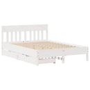 sengeramme uden madras 120x190 cm massivt fyrretræ hvid