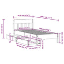 sengeramme uden madras 90x190 cm massivt fyrretræ hvid