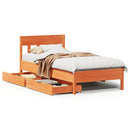 sengeramme uden madras 90x190 cm massivt fyrretræ gyldenbrun