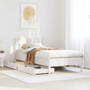 sengeramme uden madras 75x190 cm massivt fyrretræ hvid