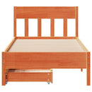 sengeramme uden madras 75x190 cm massivt fyrretræ gyldenbrun