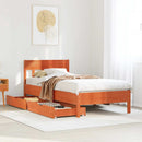 sengeramme uden madras 75x190 cm massivt fyrretræ gyldenbrun
