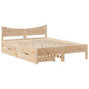 sengeramme med skuffer 140x190 cm massivt fyrretræ