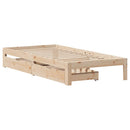 sengeramme med skuffer 100x200 cm massivt fyrretræ