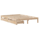 sengeramme med skuffer 150x200 cm massivt fyrretræ