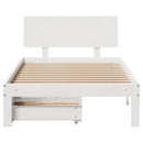 sengeramme med skuffer 90x200 cm massivt fyrretræ hvid