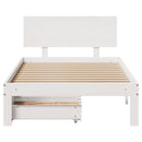 sengeramme med skuffer 100x200 cm massivt fyrretræ hvid