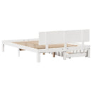 sengeramme med skuffer 150x200 cm massivt fyrretræ hvid