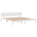sengeramme med skuffer 200x200 cm massivt fyrretræ hvid