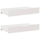 sengeramme med skuffer 200x200 cm massivt fyrretræ hvid