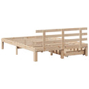 sengeramme med skuffer 135x190 cm massivt fyrretræ hvid