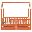sengeramme til juniorseng m. skuffer 70x140 cm massivt fyr