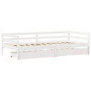 daybed med skuffer 90x200 cm massivt fyrretræ hvid