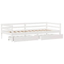 daybed med skuffer 90x200 cm massivt fyrretræ hvid