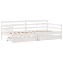 daybed med skuffer 90x200 cm massivt fyrretræ hvid