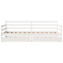daybed med skuffer 90x200 cm massivt fyrretræ hvid