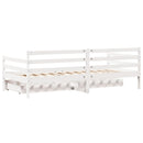 daybed med skuffer 90x200 cm massivt fyrretræ hvid