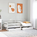 daybed med skuffer 90x200 cm massivt fyrretræ hvid
