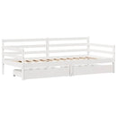 daybed med skuffer 90x190 cm massivt fyrretræ hvid