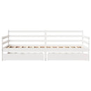 daybed med skuffer 90x190 cm massivt fyrretræ hvid