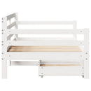 daybed med skuffer 90x190 cm massivt fyrretræ hvid