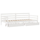 daybed med skuffer 90x190 cm massivt fyrretræ hvid