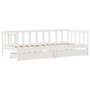 daybed med skuffer 90x200 cm massivt fyrretræ hvid