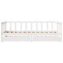 daybed med skuffer 90x200 cm massivt fyrretræ hvid