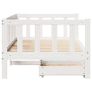 daybed med skuffer 90x200 cm massivt fyrretræ hvid