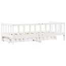 daybed med skuffer 90x200 cm massivt fyrretræ hvid