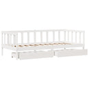 daybed med skuffer 90x200 cm massivt fyrretræ hvid