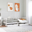daybed med skuffer 90x200 cm massivt fyrretræ hvid