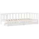daybed med skuffer 90x190 cm massivt fyrretræ hvid