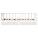 daybed med skuffer 90x190 cm massivt fyrretræ hvid