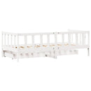 daybed med skuffer 90x190 cm massivt fyrretræ hvid