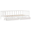 daybed med skuffer 90x190 cm massivt fyrretræ hvid