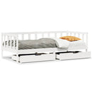 daybed med skuffer 80x200 cm massivt fyrretræ hvid