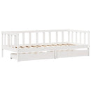 daybed med skuffer 80x200 cm massivt fyrretræ hvid