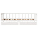 daybed med skuffer 80x200 cm massivt fyrretræ hvid
