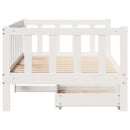 daybed med skuffer 80x200 cm massivt fyrretræ hvid