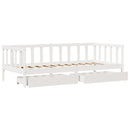 daybed med skuffer 80x200 cm massivt fyrretræ hvid