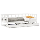 daybed med skuffer 80x200 cm massivt fyrretræ hvid